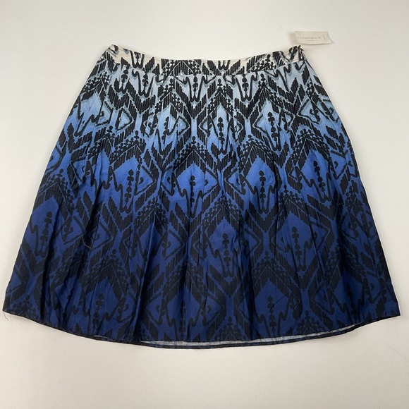 Charter Club Dresses & Skirts - Charter Club Fiji‎ Skirt Sz 16W NWT Blue Black Ikat Print Pleated Cotton Lined